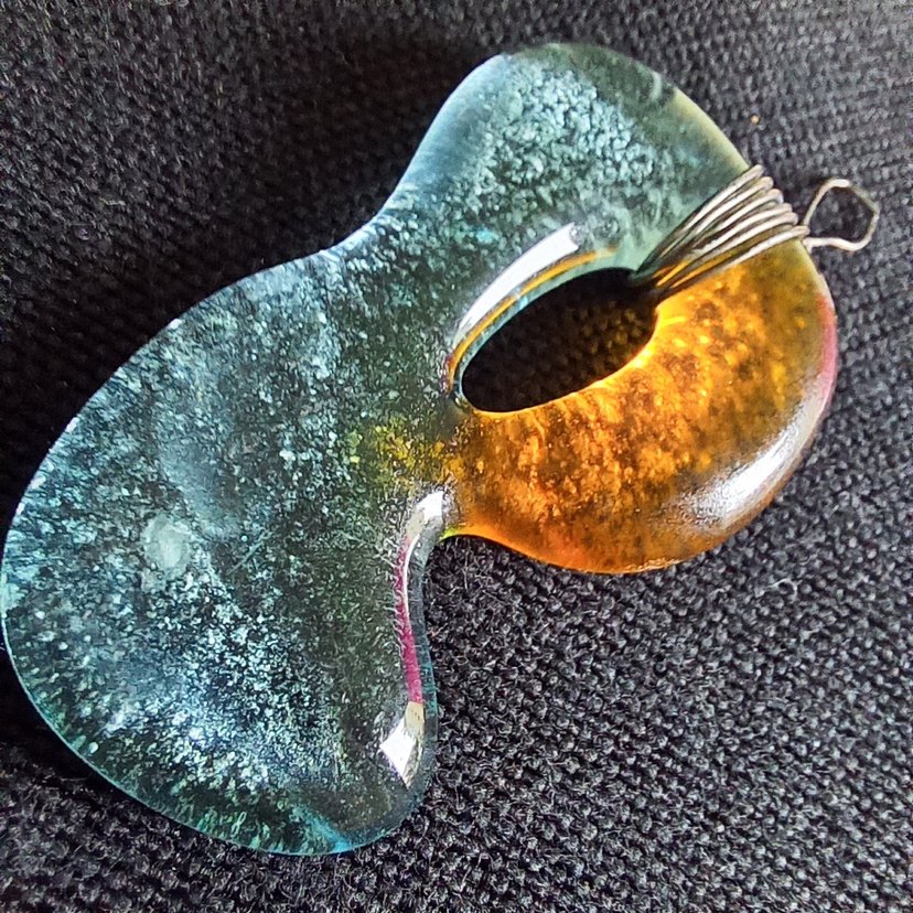 Turkuaz  Cam Kolye Ucu - Görsel 3