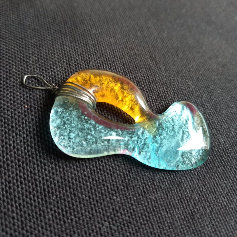 Turkuaz  Cam Kolye Ucu - Görsel 2