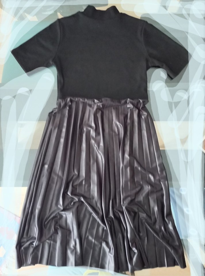 YOYOSO - Siyah Pilili KISA ELBİSE - Görsel 3