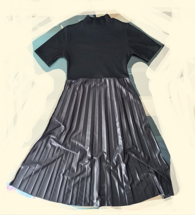 YOYOSO - Siyah Pilili KISA ELBİSE - Görsel 2