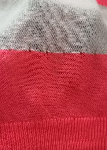 İnce triko- açık pastel fuşya ve ekru renk - Görsel 5