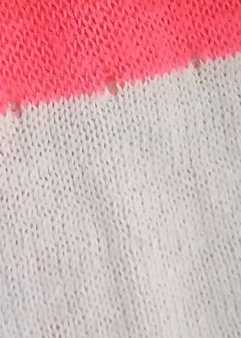 İnce triko- açık pastel fuşya ve ekru renk - Görsel 4