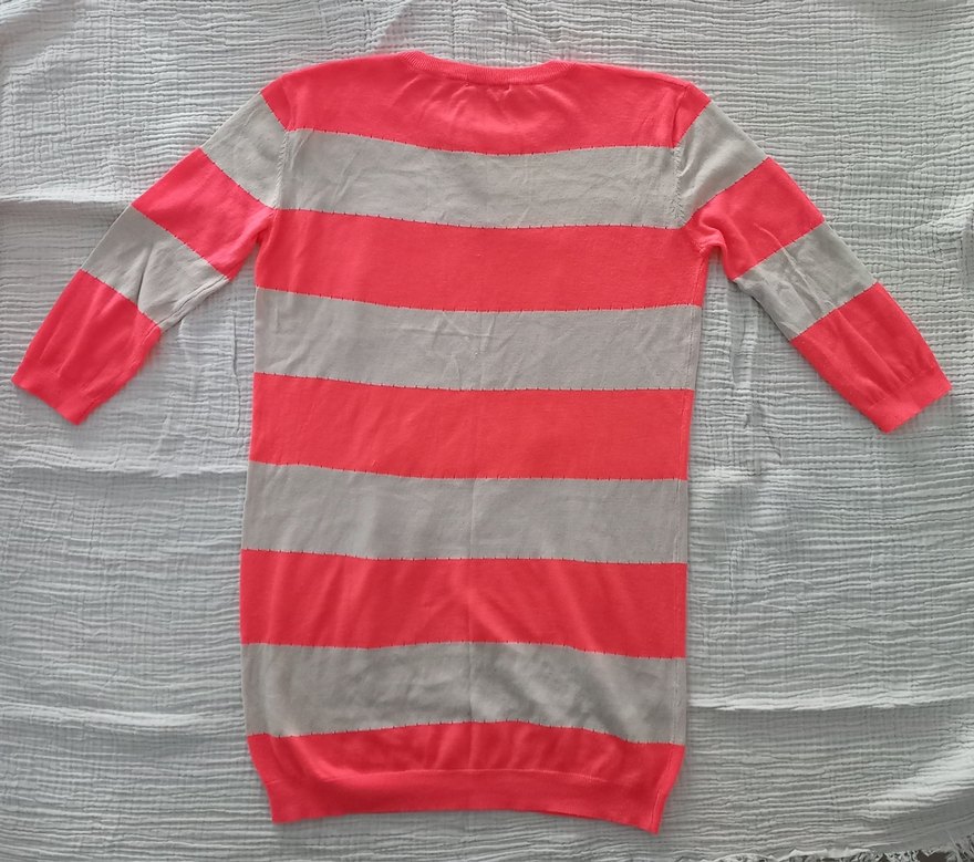 İnce triko- açık pastel fuşya ve ekru renk - Görsel 3