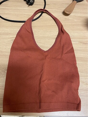 urban outfitters boyundan geçmeli crop kiremit