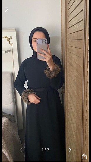 Siyah uzun tesettür elbise