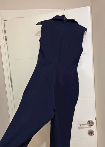 Lacivert Uzun Kollarsız Kadın Tulum - Görsel 6