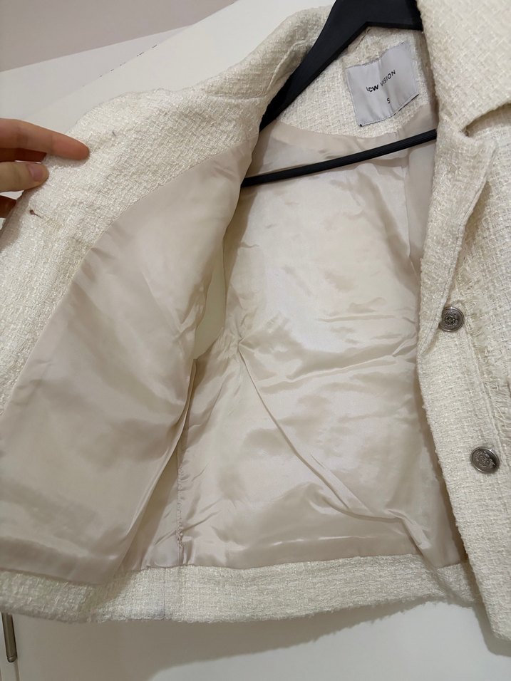 Düğmeli Beyaz Kısa Kadın Yelek - Görsel 4