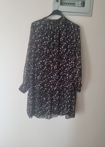 Uzun Kollu Midi Bohem Çiçekli Elbise - Görsel 3