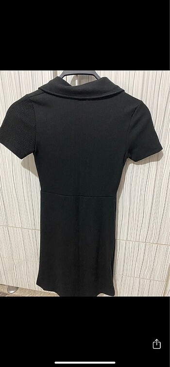 m Beden Siyah Polo yaka elbise