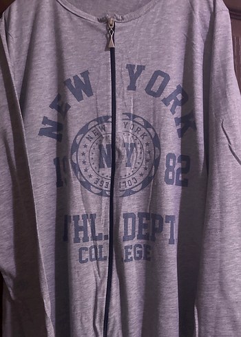 Gri Uzun Kadın Sabahlık Baskılı - Görsel 2