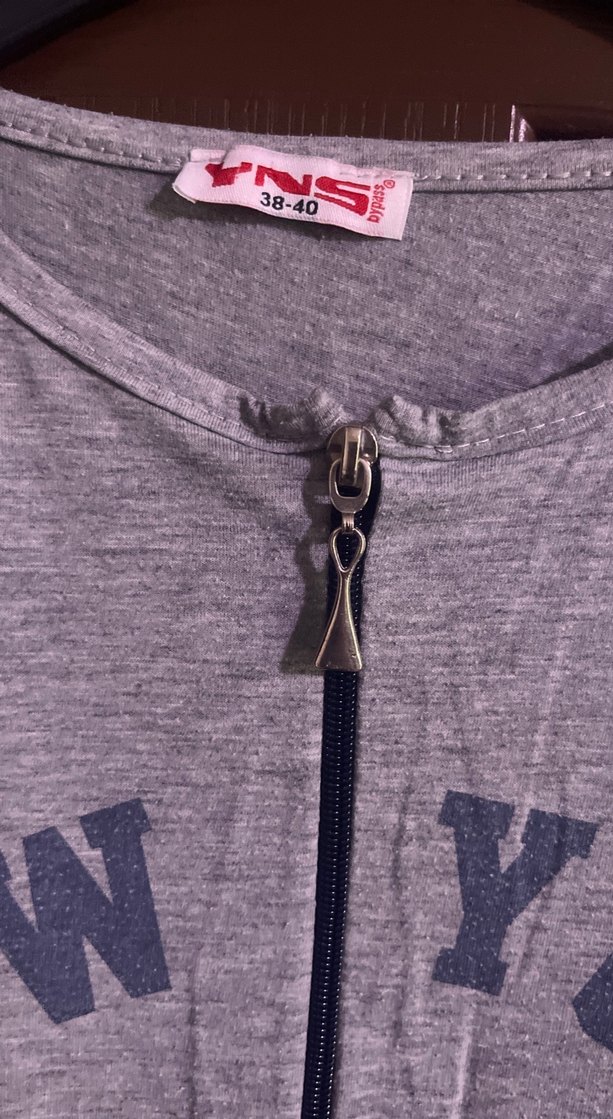 Gri Uzun Kadın Sabahlık Baskılı - Görsel 3