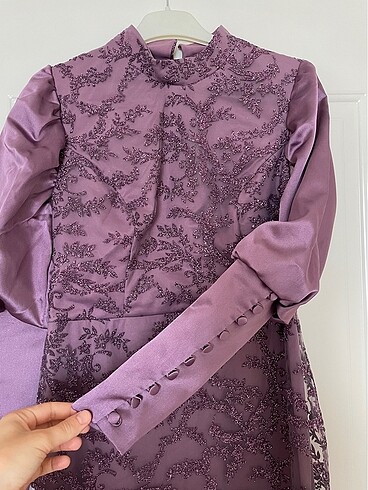 Tesettür abiye Aslan Polat Gülce lavanta - Görsel 3