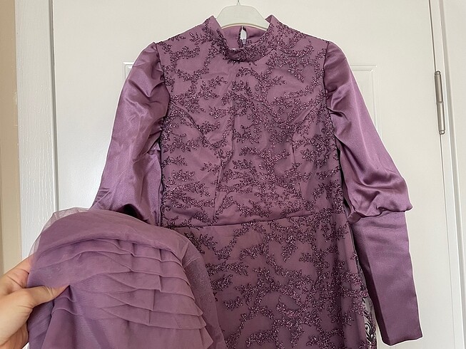 Tesettür abiye Aslan Polat Gülce lavanta - Görsel 6