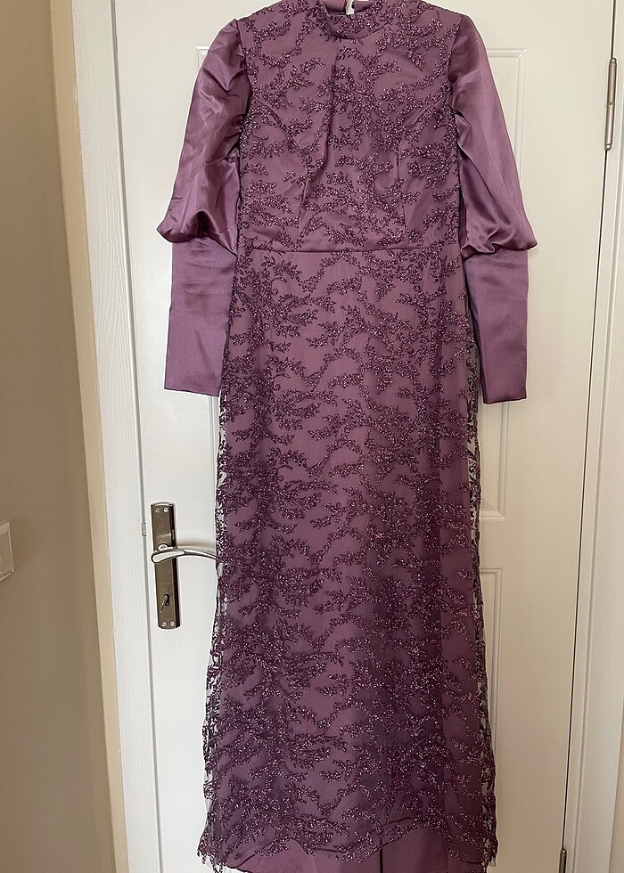 Tesettür abiye Aslan Polat Gülce lavanta - Görsel 2