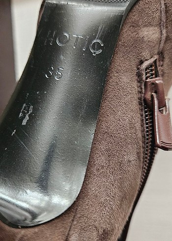 Kahverengi Süet Püsküllü Stiletto Bot - Görsel 10