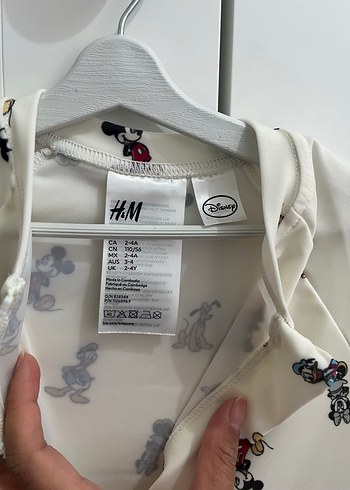 Uzun Kollu Beyaz Baskılı Bebek mayo - Görsel 2