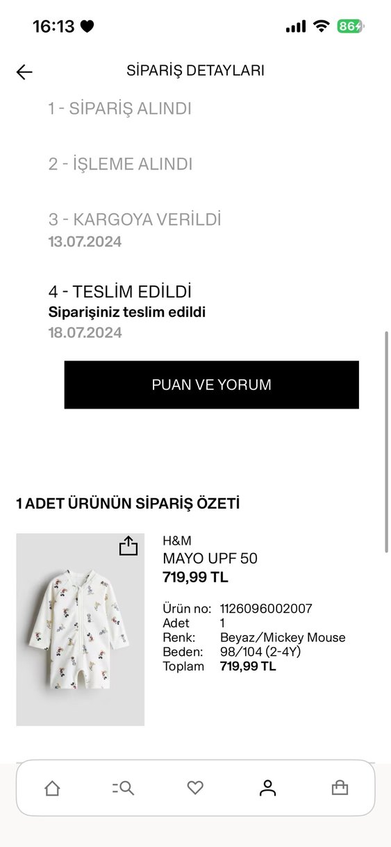 Uzun Kollu Beyaz Baskılı Bebek mayo - Görsel 5