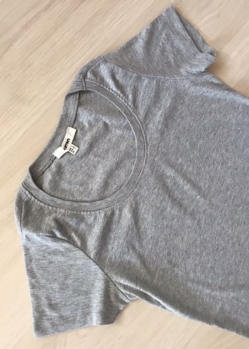 KOTON Gri Kadın Kısa Kollu Basic Tişört - Görsel 4