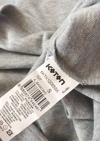 KOTON Gri Kadın Kısa Kollu Basic Tişört - Görsel 7