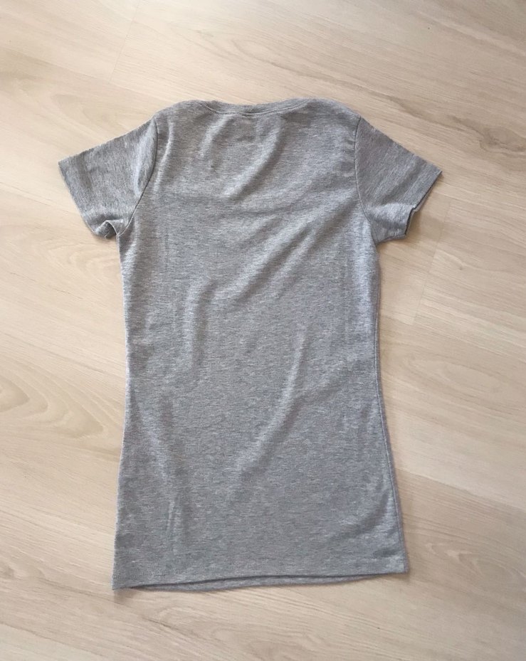 KOTON Gri Kadın Kısa Kollu Basic Tişört - Görsel 3