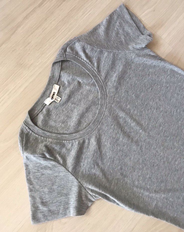 KOTON Gri Kadın Kısa Kollu Basic Tişört - Görsel 4