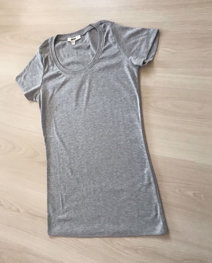 KOTON Gri Kadın Kısa Kollu Basic Tişört - Görsel 5