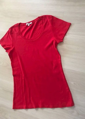 KOTON Kırmızı Kadın Kısa Kollu Tişört - Görsel 2