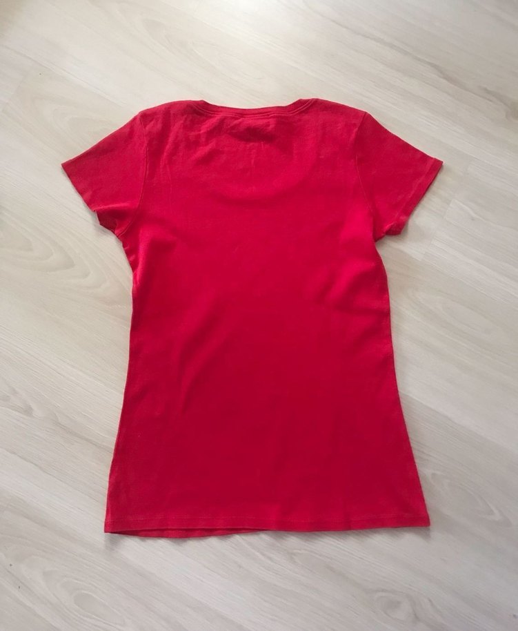 KOTON Kırmızı Kadın Kısa Kollu Tişört - Görsel 4