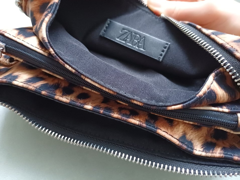 Zincir Detaylı Leopar Desenli Kadın Çanta Zara - Görsel 2