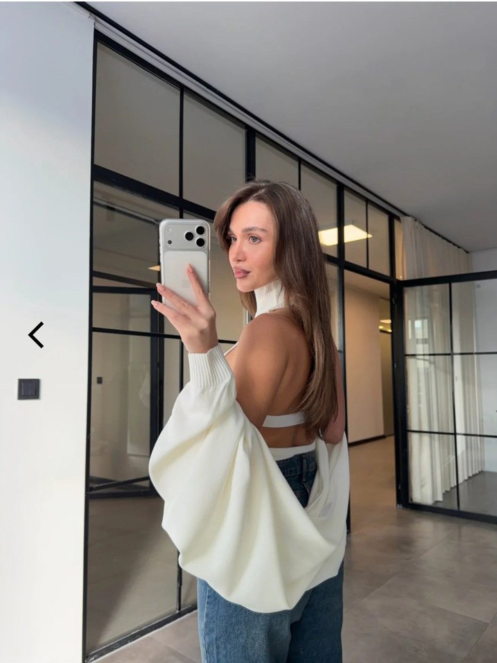 Siyah Boğazlı Salaş Triko Takım - Görsel 3