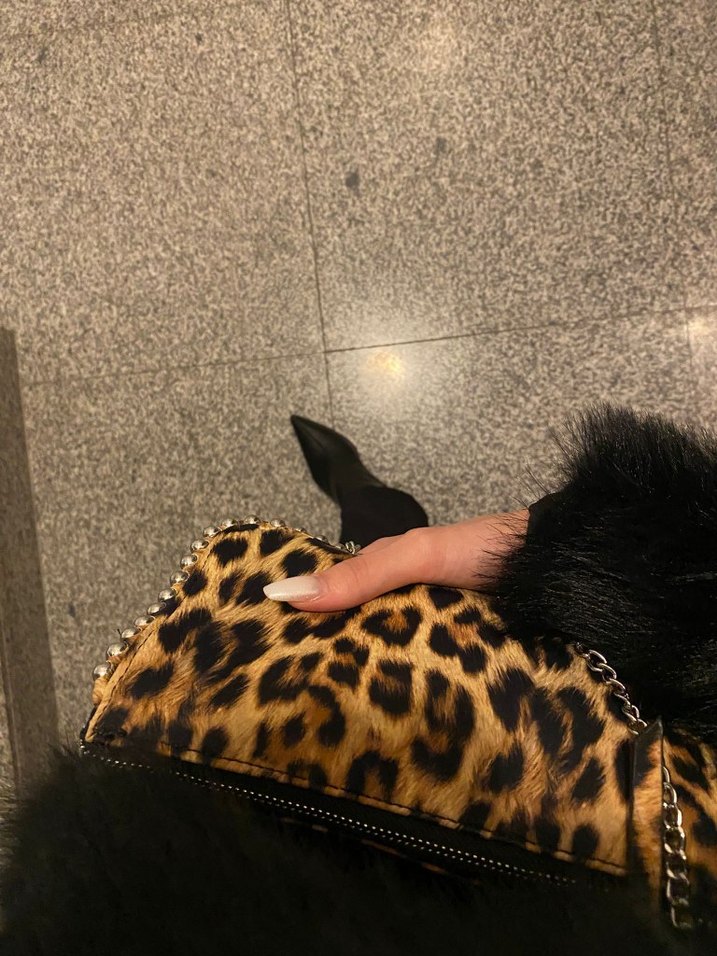 Leopar Desenli Mini Çanta - Görsel 3