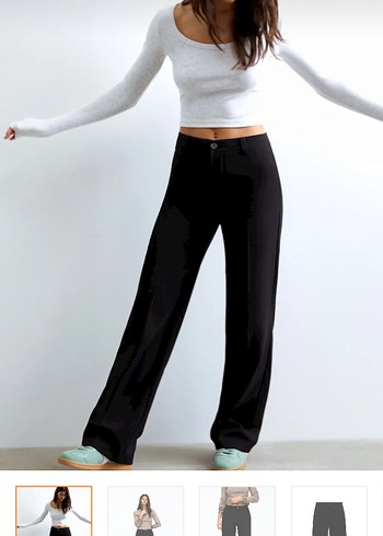 Siyah Kadın Regular Fit Kumaş Pantolon - Görsel 2