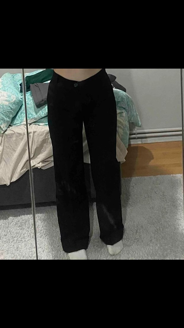 Siyah Kadın Regular Fit Kumaş Pantolon - Görsel 4