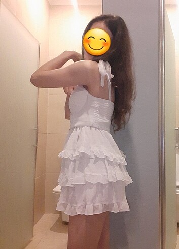 s Beden Beyaz kısa elbise