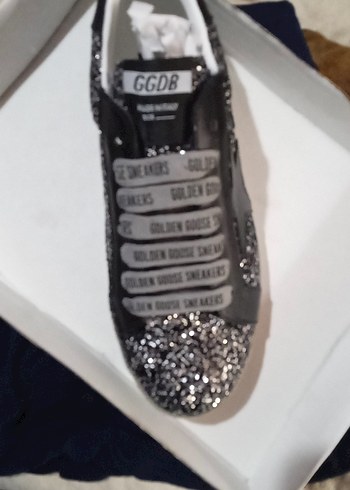 Golden Goose Gri Glitli Dolgu Topuk Spor Ayakkabı