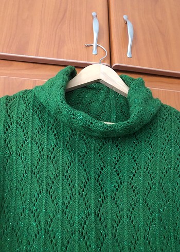 Nirvana Yeşil Bohem Örgü Midi Elbise - Görsel 6