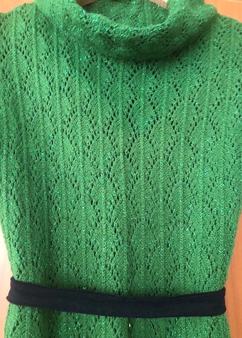 Nirvana Yeşil Bohem Örgü Midi Elbise - Görsel 3