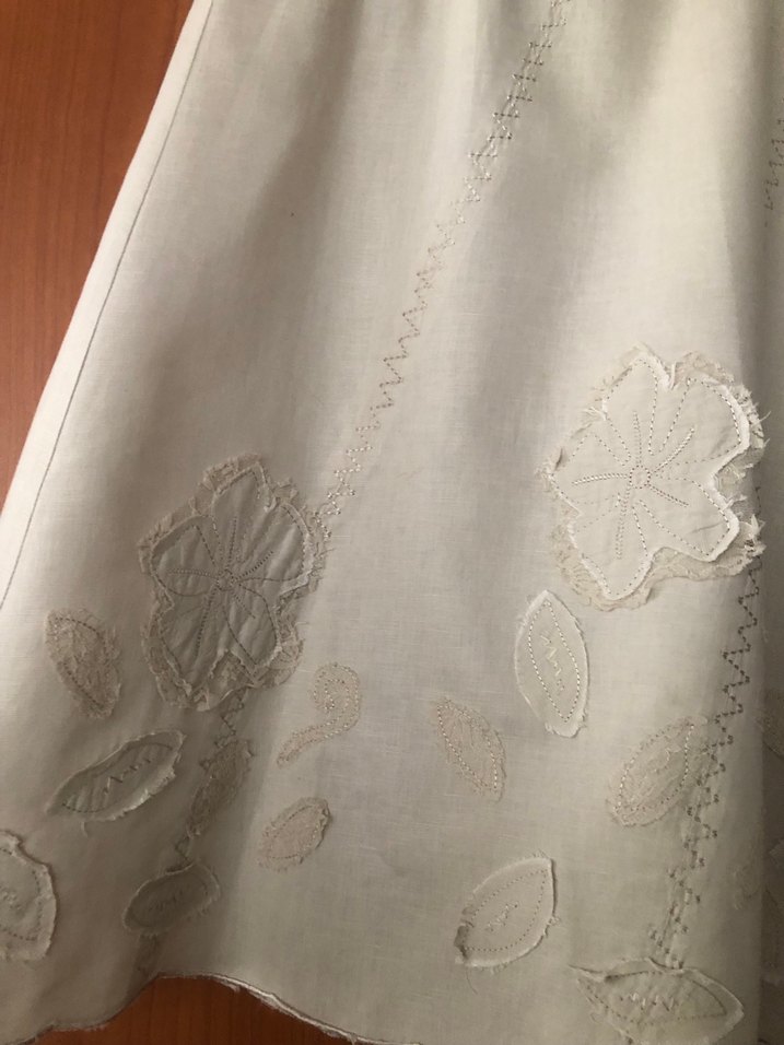 Ekru Çiçekli A Kesim bohem Midi Etek — görsel 6/8