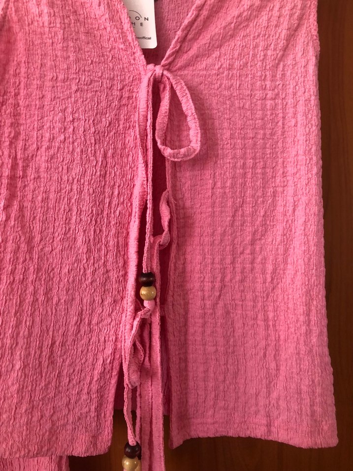 Moon she Pembe V Yaka iki Parçalı Rahat Takım — görsel 8/10