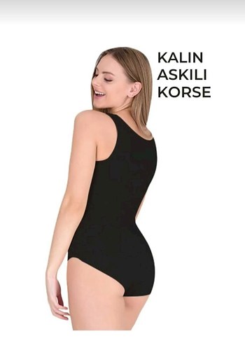 Diğer Kalın Askılı Siyah korse