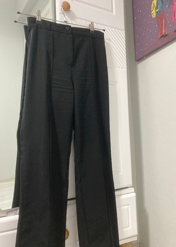 36 Beden Siyah Kadın Kumaş Pantolon, Normal Boy, Regular Fit