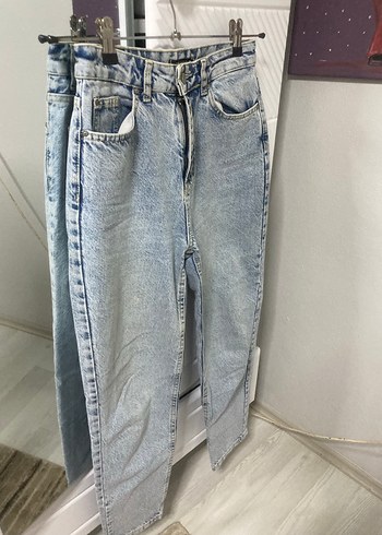 Trendyol & Milla Gri Mavi Batik Desenli Kadın Denim Pantolon