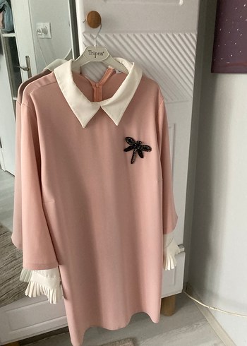 Pembe Renkli Yakalı Kadın Tunik