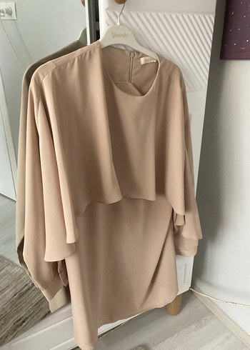 Diğer Bej Kadın Salaş Midi Tunik