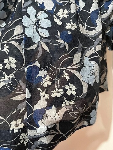 xs Beden lacivert Renk H&M Bluz Parlak Kumaş