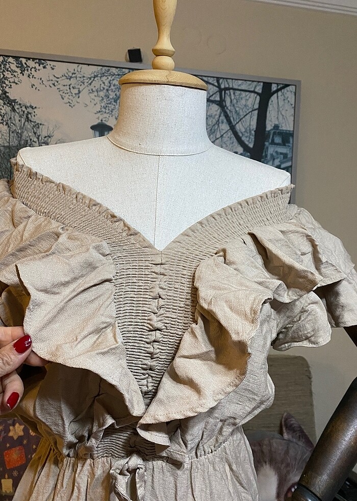 Omuz fırfırlı elbise ???? - Görsel 2