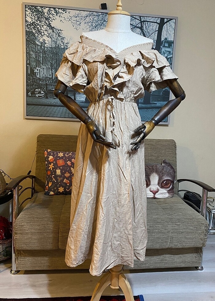 Omuz fırfırlı elbise ???? - Görsel 3