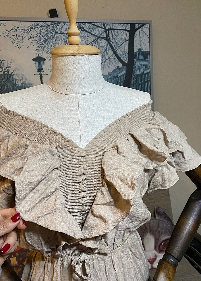 Omuz fırfırlı elbise ???? - Görsel 4