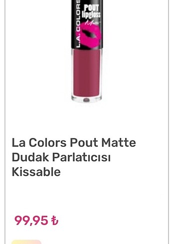 LIPGLOSS LA COLORS MATTE 