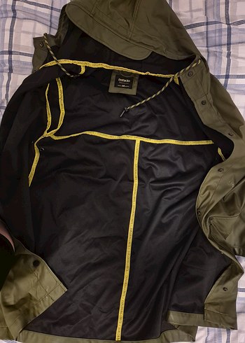 haki yeşil suni deri yağmurluk - Görsel 4
